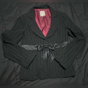 Nanette Lepore Striped Black Business Blazer